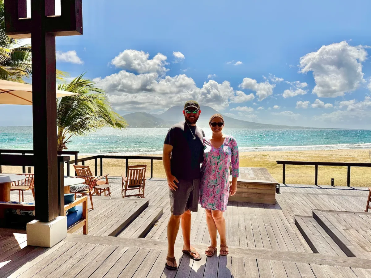 Travel advisor Madison at Park Hyatt St. Kitts with Nevis in the background
