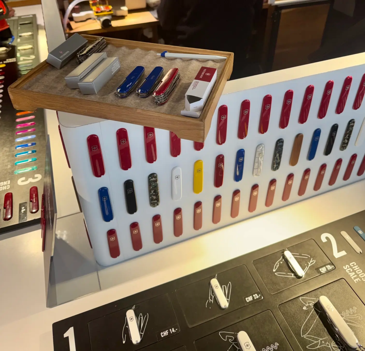 Customizing our swiss army knives at the victorinox flagship store in zurich