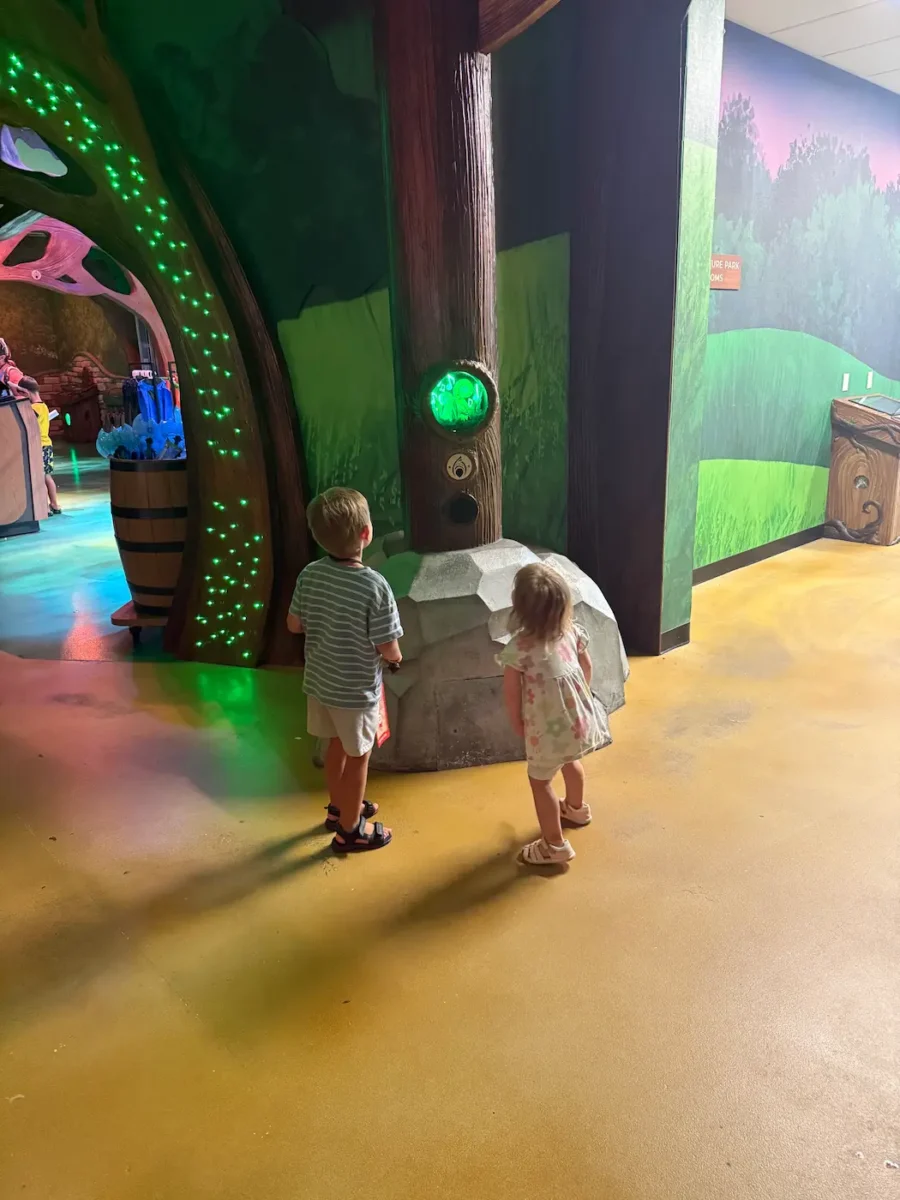 My kids playing the magiquest game at Great Wolf Lodge Naples.
