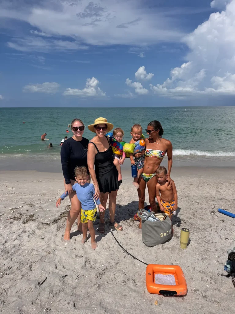 A picture of our group while Shark Tooth Hunting at Manasota Beach
