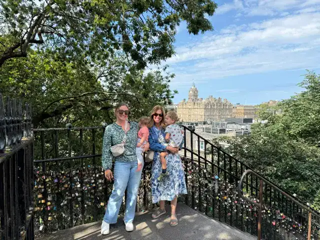 My mom and I with my kids in Edinburgh