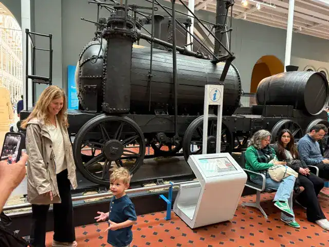 My mom and toddler at the National Museum of Scotland