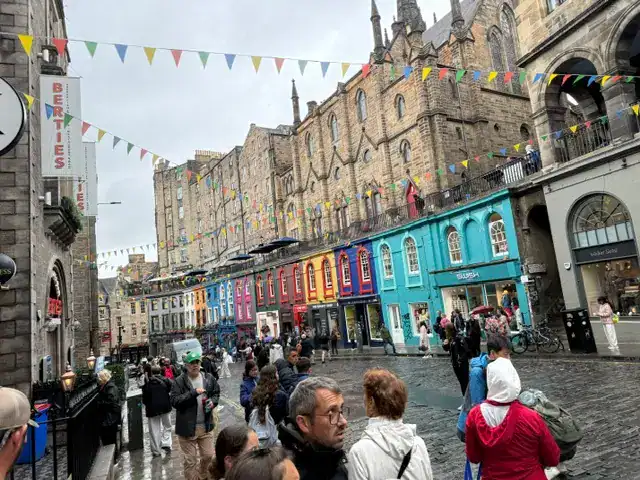 Victoria Street, the inspiration for Diagon Alley, in Edinburgh