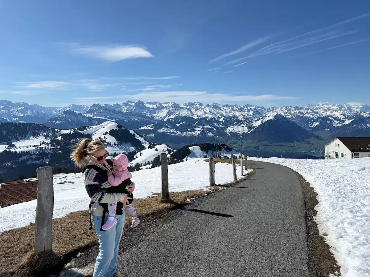 My daughter and I at the top of Mount Rigi.